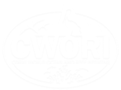 Faded logo with letters 'CWCRI' and animal outline