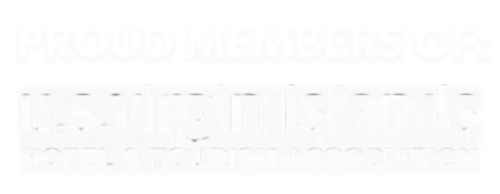 Text reads: Proud Members of U.S. Virgin Islands Hotel & Tourism Association.