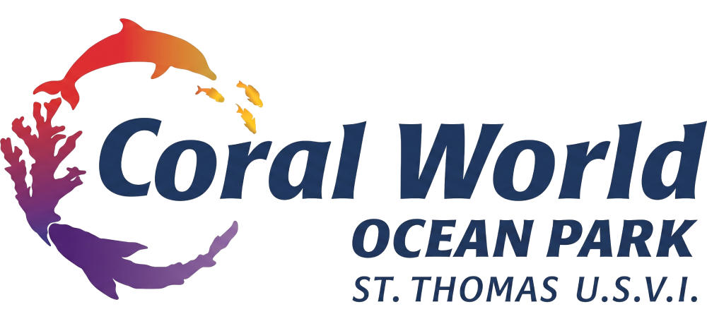 Coral World Ocean Park logo with marine life and text.