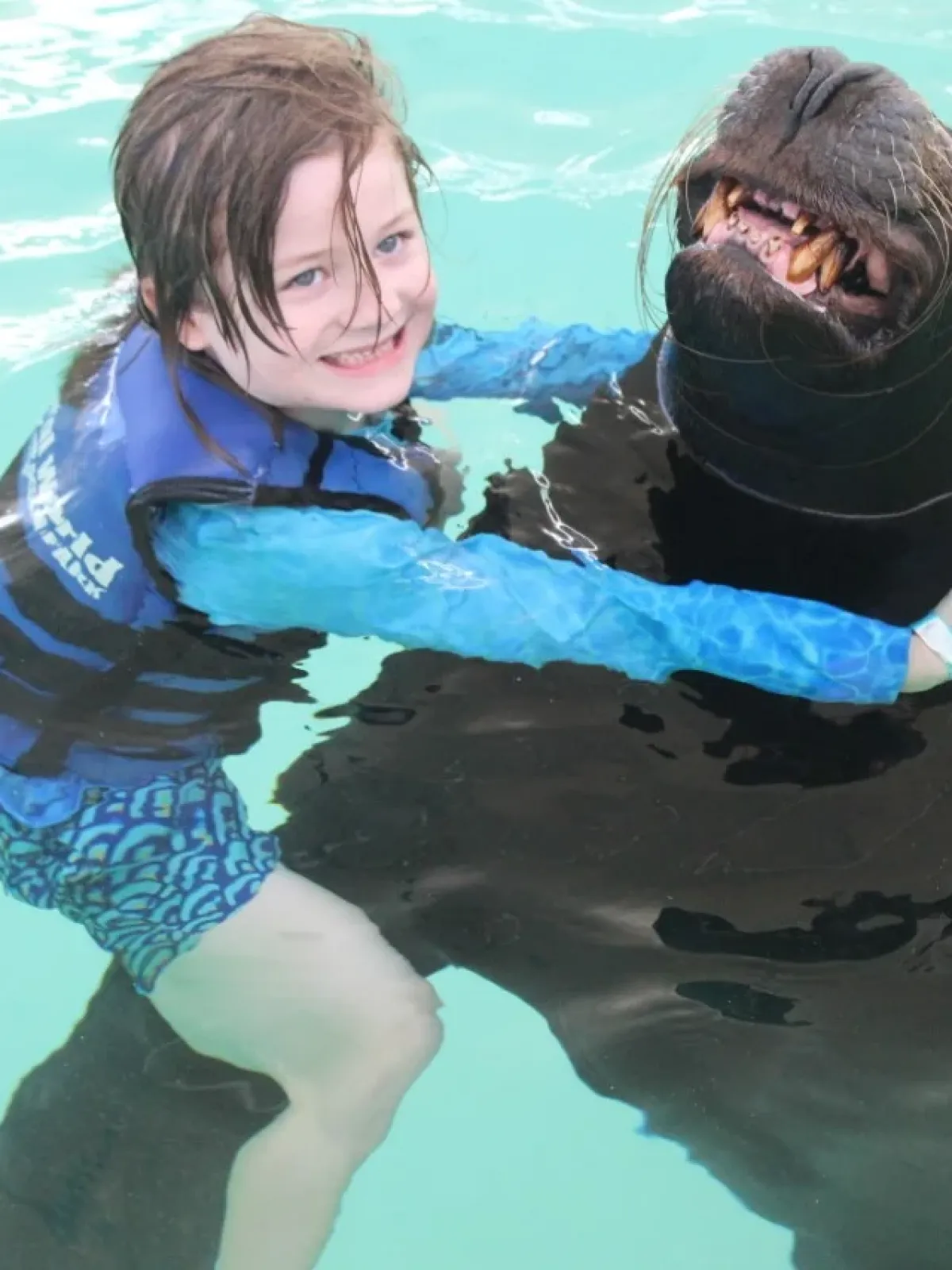 a man swimming in the water