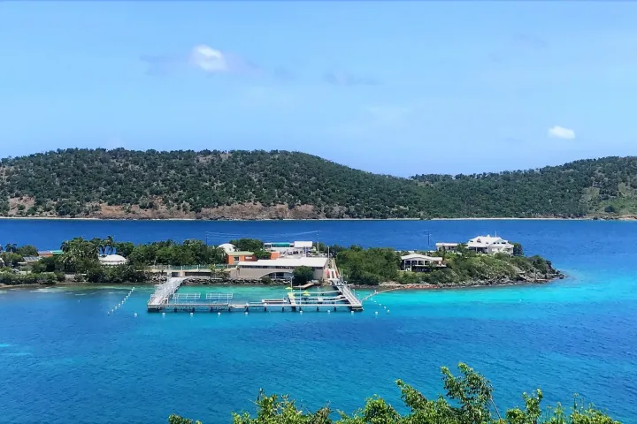 an island in the middle of a body of water