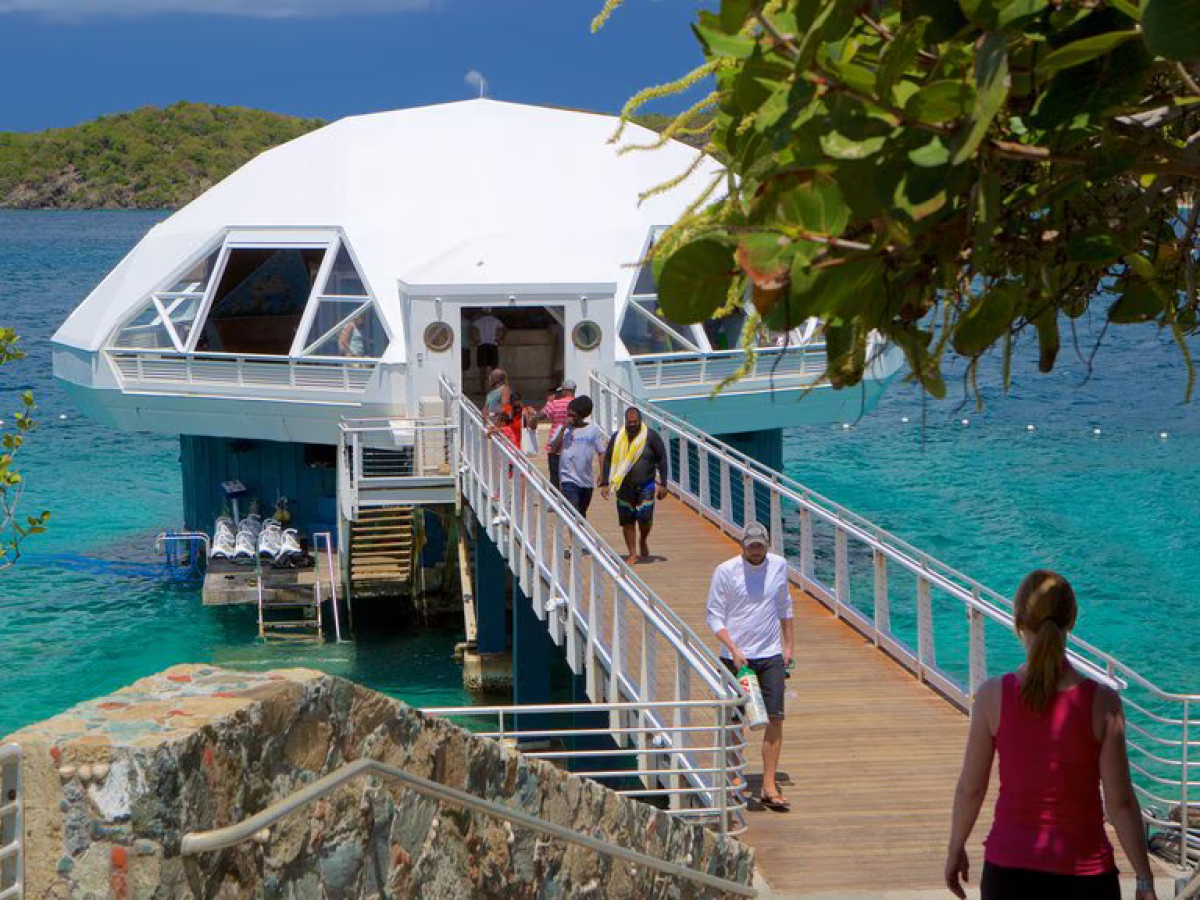 a group of people on a dock next to a body of water