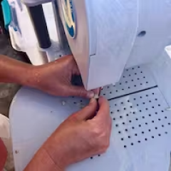 a person on the machine